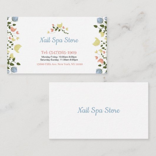 Nail Spa Business Cards 名刺 (正面/裏面)