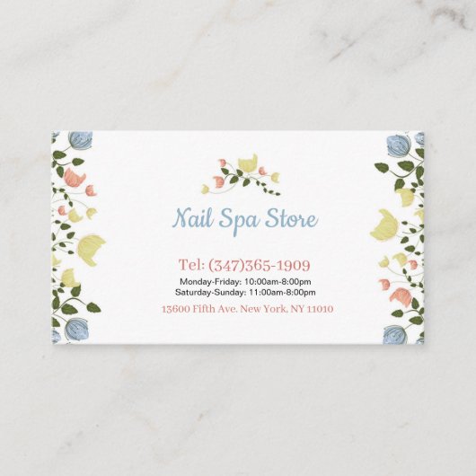 Nail Spa Business Cards 名刺 (正面)