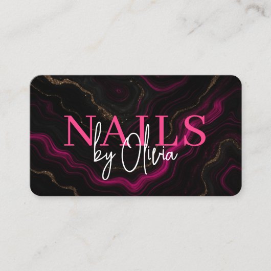 Nail Specialist Artist  QR Code Pink Black 名刺 (正面)