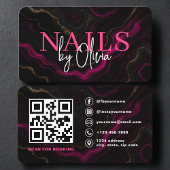 Nail Specialist Artist  QR Code Pink Black 名刺
