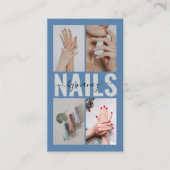 Nail Specialist Dusty Blue Photo Collage QR Code 名刺 (正面)