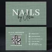 Nail Specialist Linen Sage Green QR Code   名刺