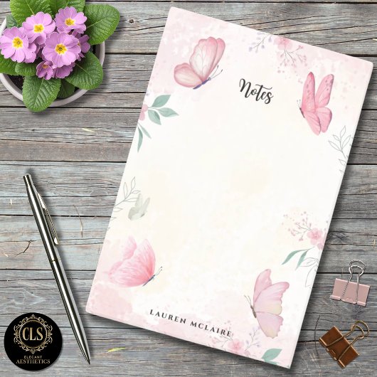 Nail Studio Custom Pink Butterflies ポストイット