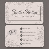 Nail Tech Blush Pink Floral 名刺