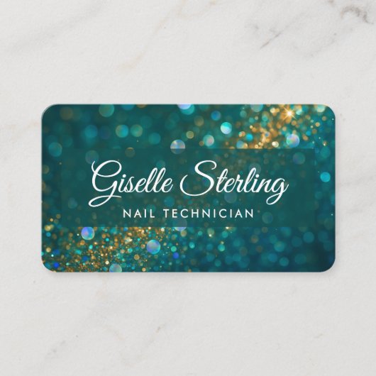 Nail Tech Green QR Code 名刺 (正面)