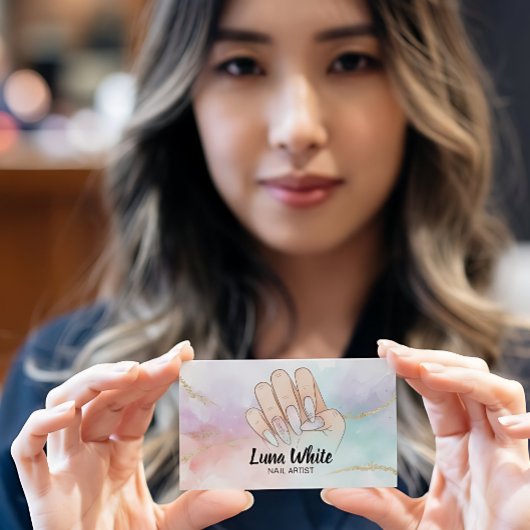Nail Tech Manicure Watercolor 名刺