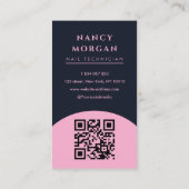 Nail Tech Modern Arch Photo QR Code 名刺 (裏面)