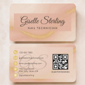 Nail Tech Neutral Terracotta QR Code 名刺