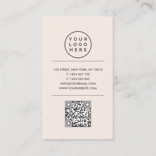 Nail Tech Photo Logo QR Code  名刺 (裏面)