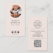 Nail Tech Photo Logo QR Code  名刺 (正面/裏面)