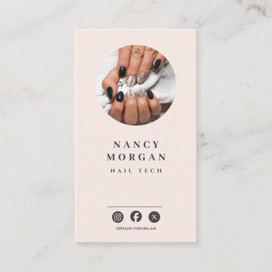 Nail Tech Photo Logo QR Code  名刺 (正面)