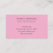 Nail Tech Typography Photo Pink  名刺 (裏面)