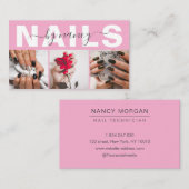 Nail Tech Typography Photo Pink  名刺 (正面/裏面)