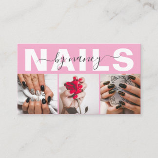 Nail Tech Typography Photo Pink  名刺