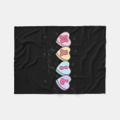 Nail Tech Valentine's Day Heart Manicurist Cosmeto フリースブランケット (正面(横))