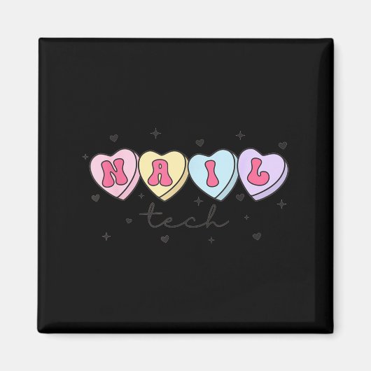 Nail Tech Valentine's Day Heart Manicurist Cosmeto マグネット (正面)