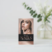 Nail Technician Artist Salon Arch Photo Black Pink 名刺 (スタンド正面)