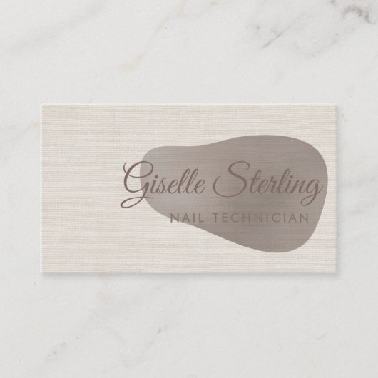 Nail Technician Beige Linen Beauty 名刺 (正面)
