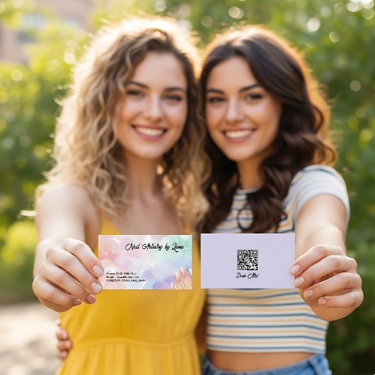 Nail Technician Custom QR 名刺