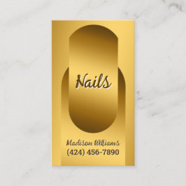 Nail Technician Custom QR Golden Business Card 名刺