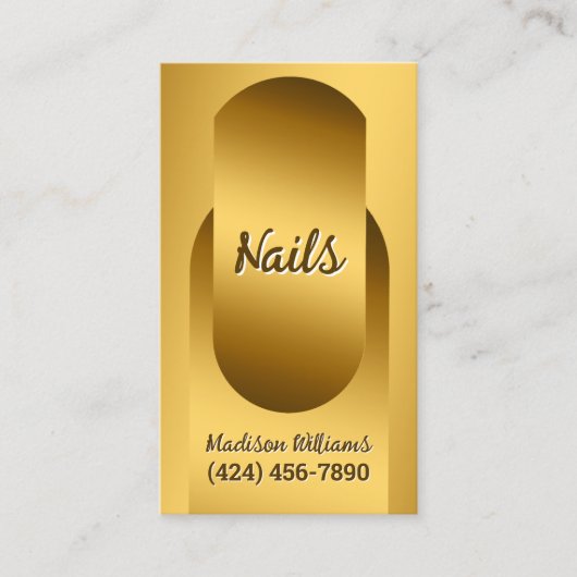 Nail Technician Custom QR Golden Business Card 名刺 (正面)