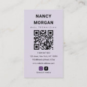 Nail Technician Elegant Photo Collage QR Code 名刺 (裏面)