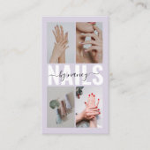 Nail Technician Elegant Photo Collage QR Code 名刺 (正面)