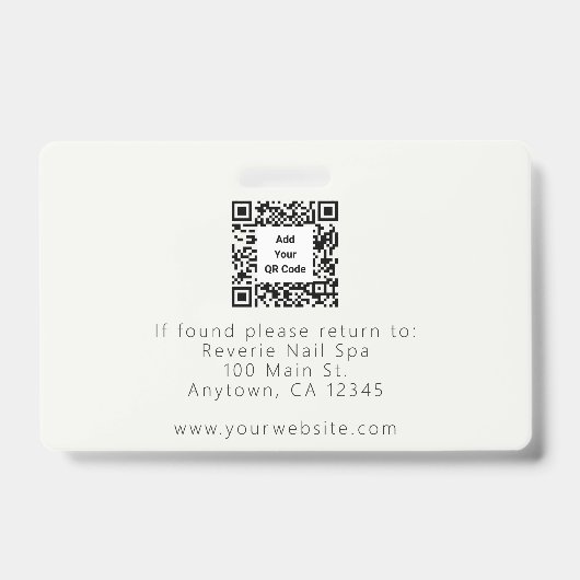Nail Technician ID Badge Licensed Nail Tech  バッジ (裏面)