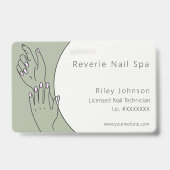 Nail Technician ID Badge Licensed Nail Tech  バッジ (正面)