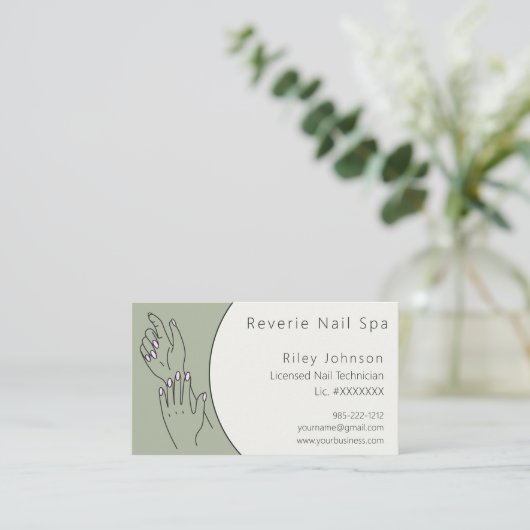 Nail Technician Licensed Nail Tech Business Card 名刺 (スタンド正面)