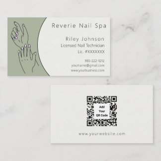 Nail Technician Licensed Nail Tech Business Card 名刺