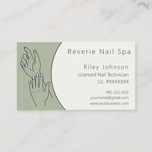 Nail Technician Licensed Nail Tech Business Card 名刺 (正面)
