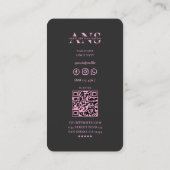 Nail Technician Manicurist Aesthetic Pink Black 名刺 (裏面)