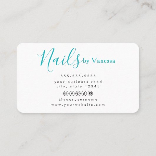 Nail Technician & Manicurist Home Nail Salon 名刺 (裏面)