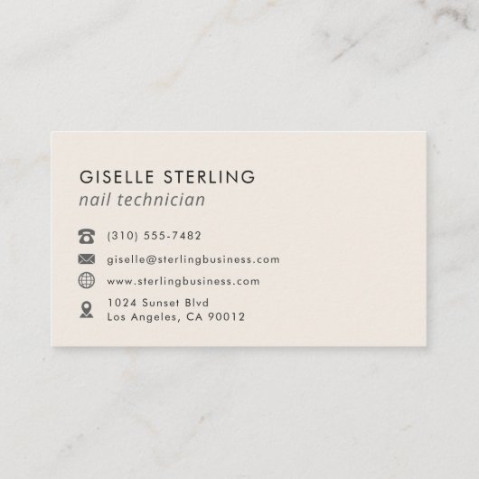 Nail Technician Modern Minimalist Rose Gold 名刺 (裏面)