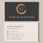 Nail Technician Modern Minimalist Rose Gold 名刺