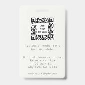 Nail Technician Photo ID Badge Licensed Nail Tech  バッジ (裏面)