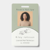 Nail Technician Photo ID Badge Licensed Nail Tech  バッジ (正面)