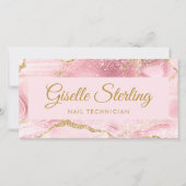 Nail Technician Pink Gold Agate Gift Certificate (正面)