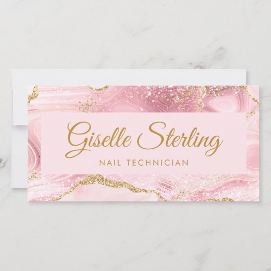 Nail Technician Pink Gold Agate Gift Certificate (正面)