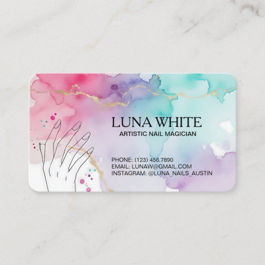 💅🏻 Nail Technician QR 名刺 (正面)