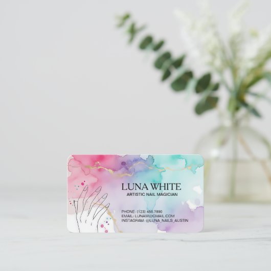 💅🏻 Nail Technician QR 名刺 (スタンド正面)