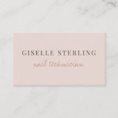 Nail Technician QR Code Blush Pink  名刺 (正面)