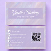 Nail Technician QR Code Iridescent Opal  名刺
