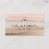 Nail Technician Rose Gold Blush Beige Watercolor 名刺 (正面)