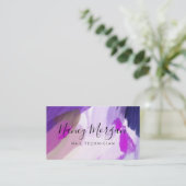 Nail Technician Watercolor Purple  名刺 (スタンド正面)