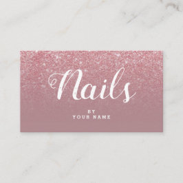 NailArtistエレガントなDustyRoseのグリッターの名刺 名刺