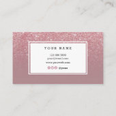 NailArtistエレガントなDustyRoseのグリッターの名刺 名刺 (裏面)