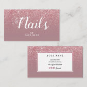 NailArtistエレガントなDustyRoseのグリッターの名刺 名刺 (正面/裏面)