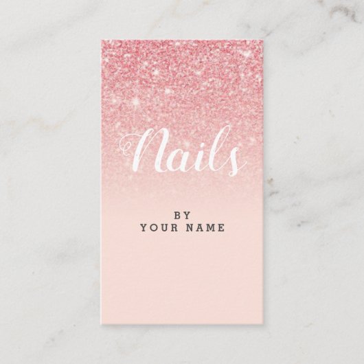 NailArtistエレガントなPinkGoldの縦の名刺 名刺 (正面)